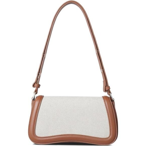 Small Shoulder Bags Vegan Leather Beige Brown